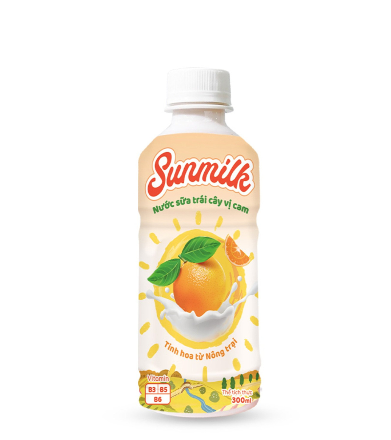 Nước sữa trái cây vị cam Sunmilk 300ml